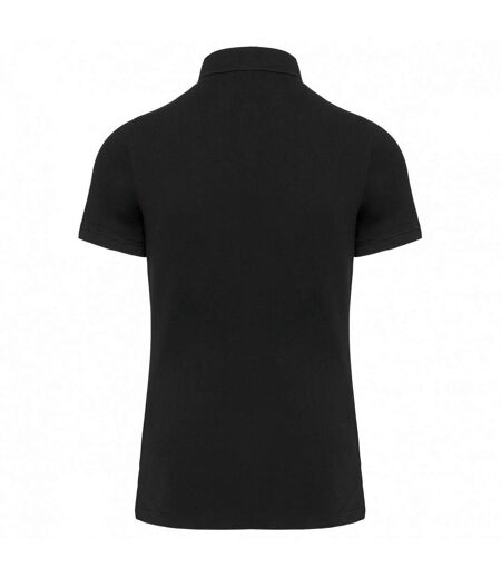 Mens piqué stud front polo shirt black Kariban