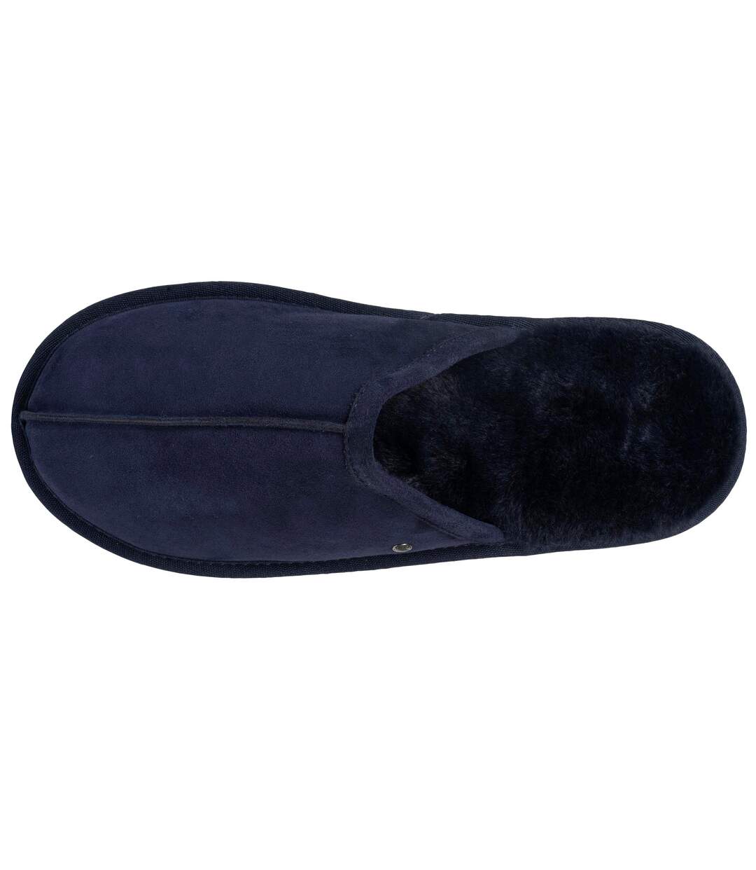 Isotoner Chaussons Mules homme en cuir et interieur ultra doux en fausse fourrure-2