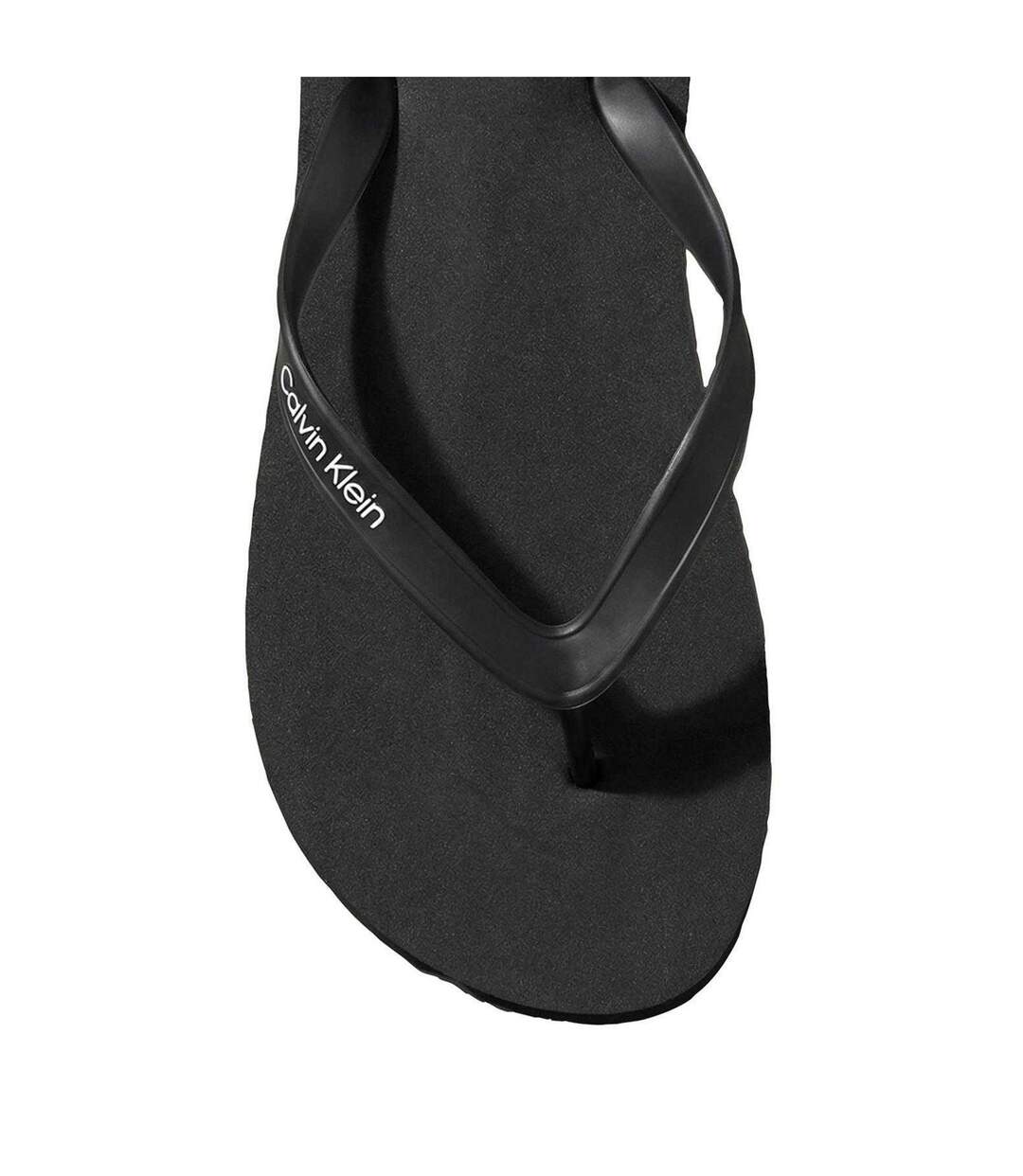 Mens Logo Flip Flops Triple Black Calvin Klein-4