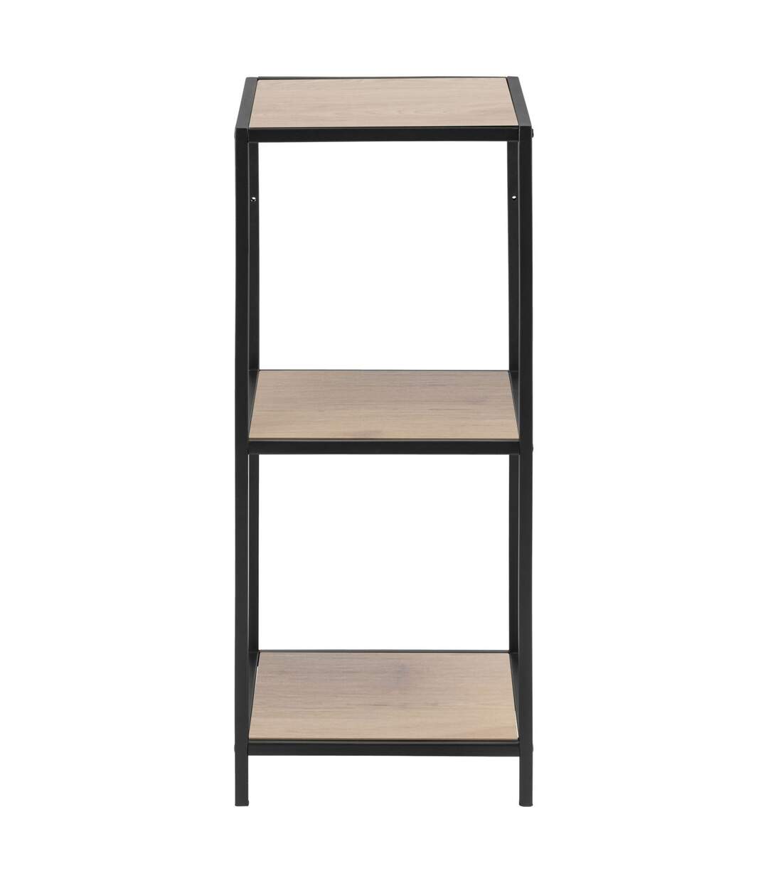 Bibliothèque droite petit modèle 2 niveaux en MDF et Métal - Beige et Noir-3
