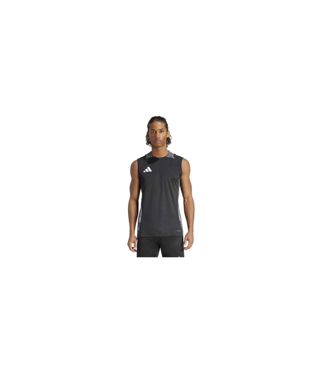 Mens Tiro 24 Competition Sleeveless Training Jersey Black Dark Grey Adidas-1