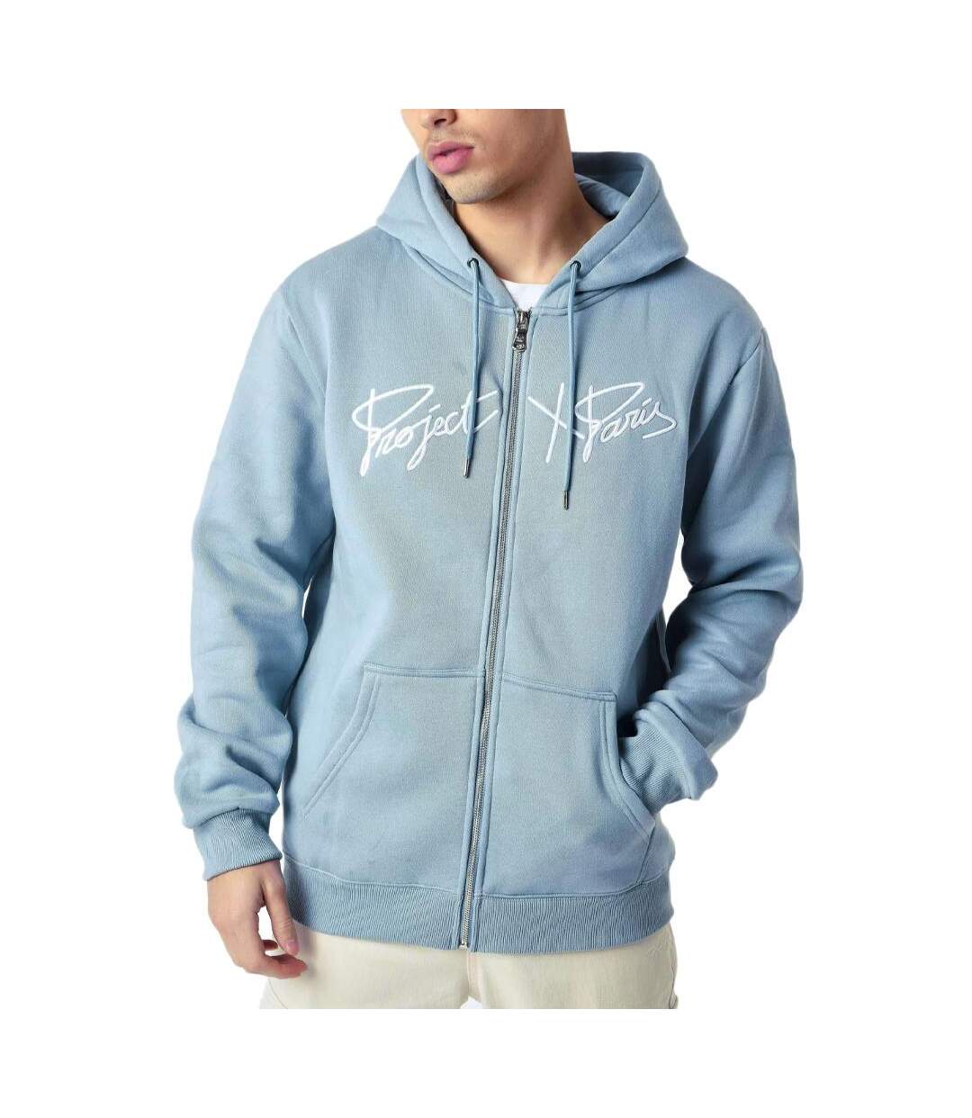 Sweat Zippé Bleu Homme Project X Paris Broderie Origin - L-1