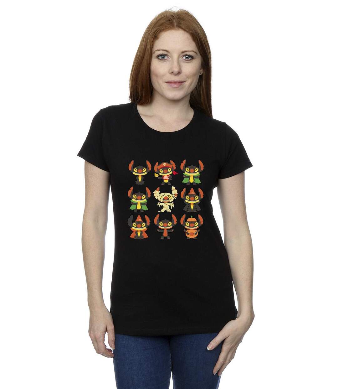 Disney T-shirt en coton Femmes/Ladies Lilo & Stitch Halloween Costumes (Noir) - UTBI26030-2