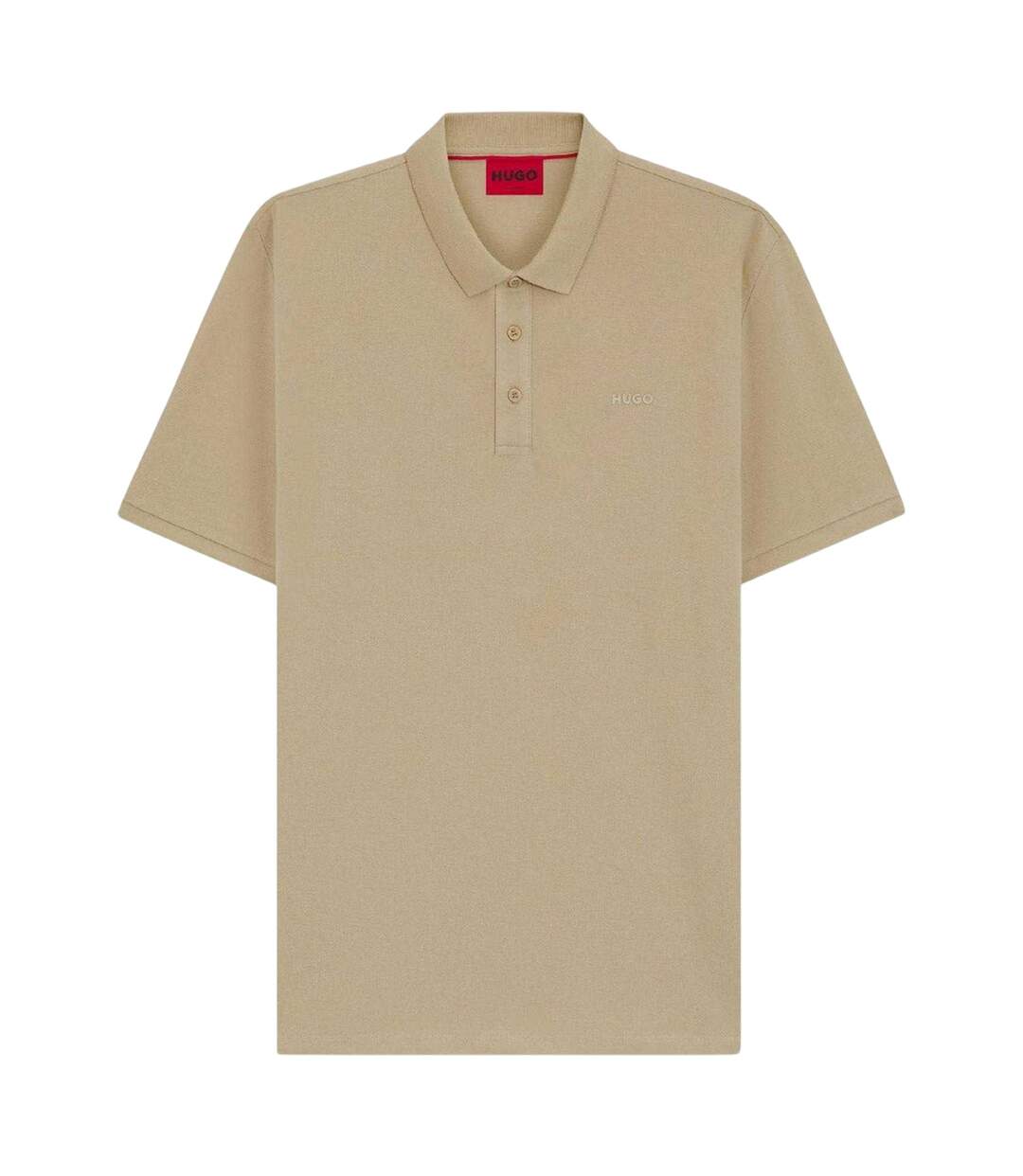 Mens Logo Pique Polo Shirt Beige Hugo-2