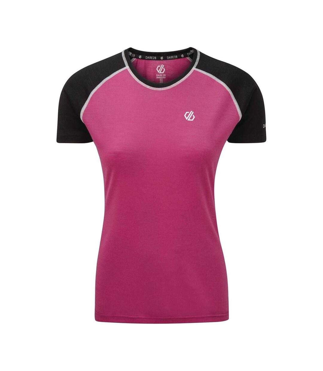 Womens/ladies Fixate T-shirt Pink Black Print Dare 2B-1