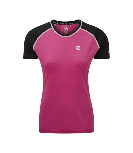 Womens/ladies Fixate T-shirt Pink Black Print Dare 2B