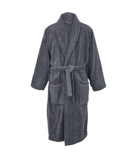 A&R Towels Adults Unisex Bath Robe With Shawl Collar (Graphite) - UTRW6532