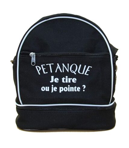 Sac bandoulière pour 3 boules de pétanque - Je tire ou je pointe - noir