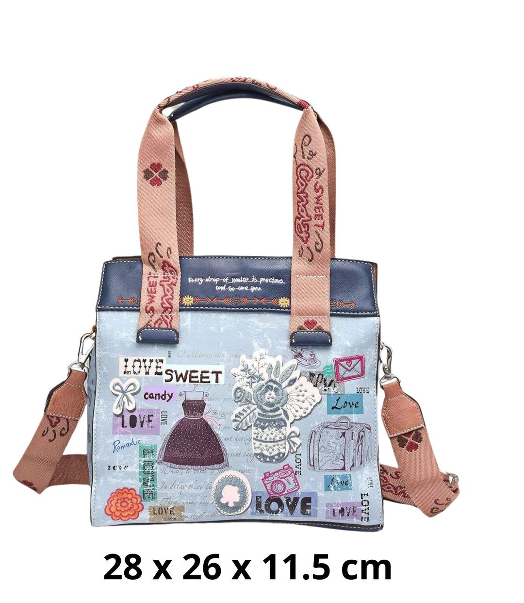 Sac à  Main Chic Bleu avec Poignées Confortables pour Femme-1