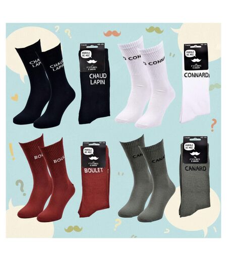 OZABI Chaussettes Homme Message Humoristiques Pack de 4 Paires