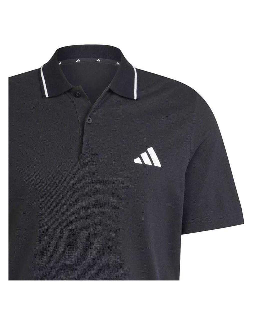 Polo Motif/style 3 Rayures Homme Noir Blanc Adidas-4