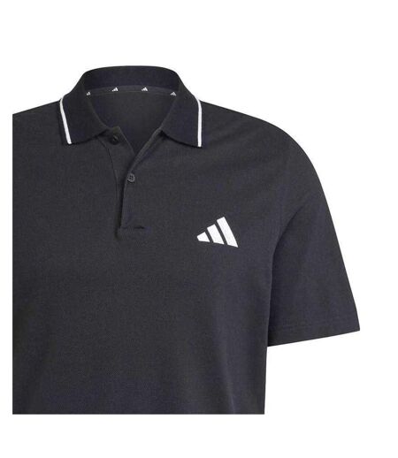 Polo Motif/style 3 Rayures Homme Noir Blanc Adidas