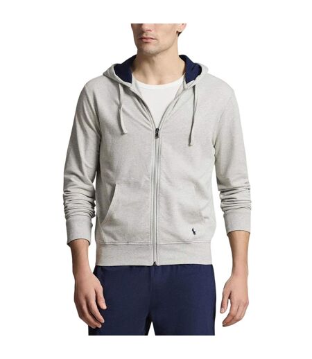 Veste À Capuche Motif/style Logo Brodé Polo Homme Gris Chiné Ralph Lauren