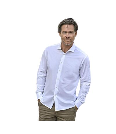 Mens Stretch Formal Shirt White Tee Jays