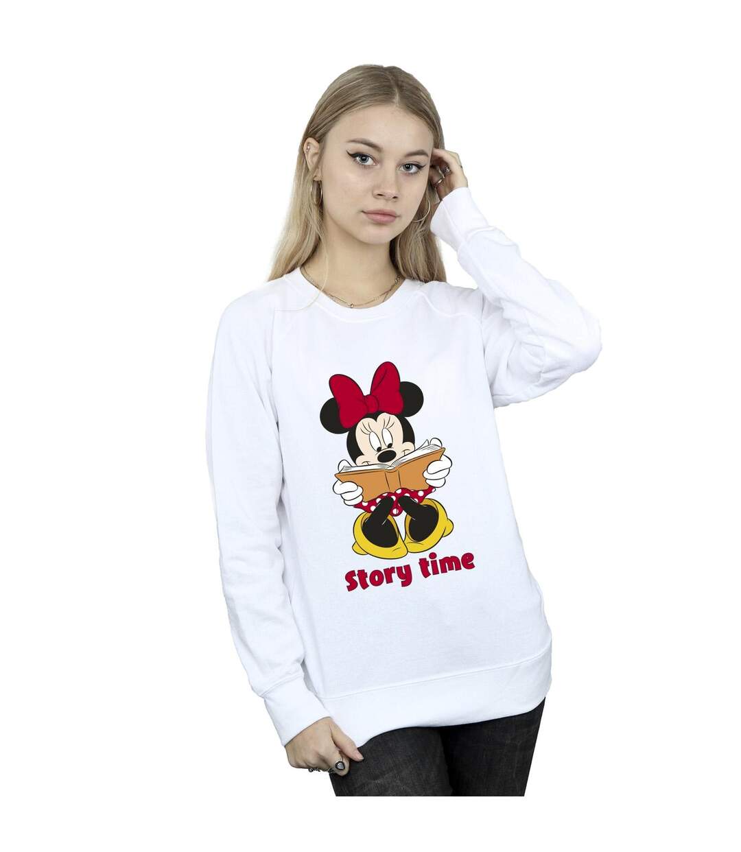 Disney Sweat-shirt Womens/Ladies Minnie Mouse Story Time (Blanc) - UTBI28940-2