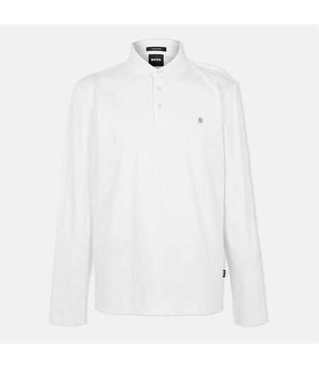 Polo Manches Longues Cpaley Homme Blanc Cassé Hugo