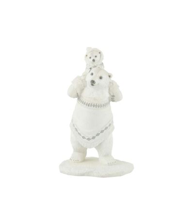 Paris Prix - Statuette Déco ours Polaire Ourson 31cm Blanc