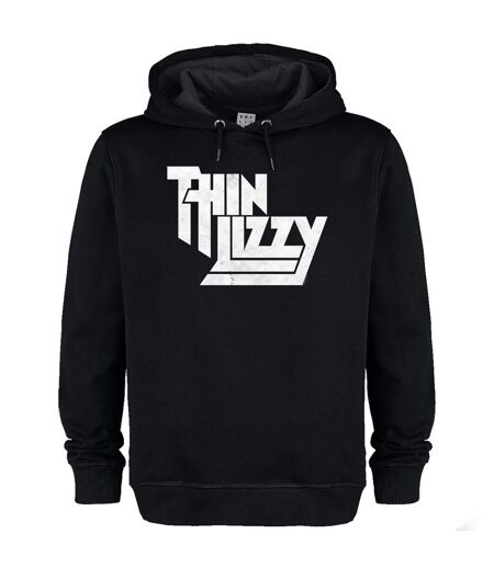 Unisex adult thin lizzy logo hoodie black Amplified