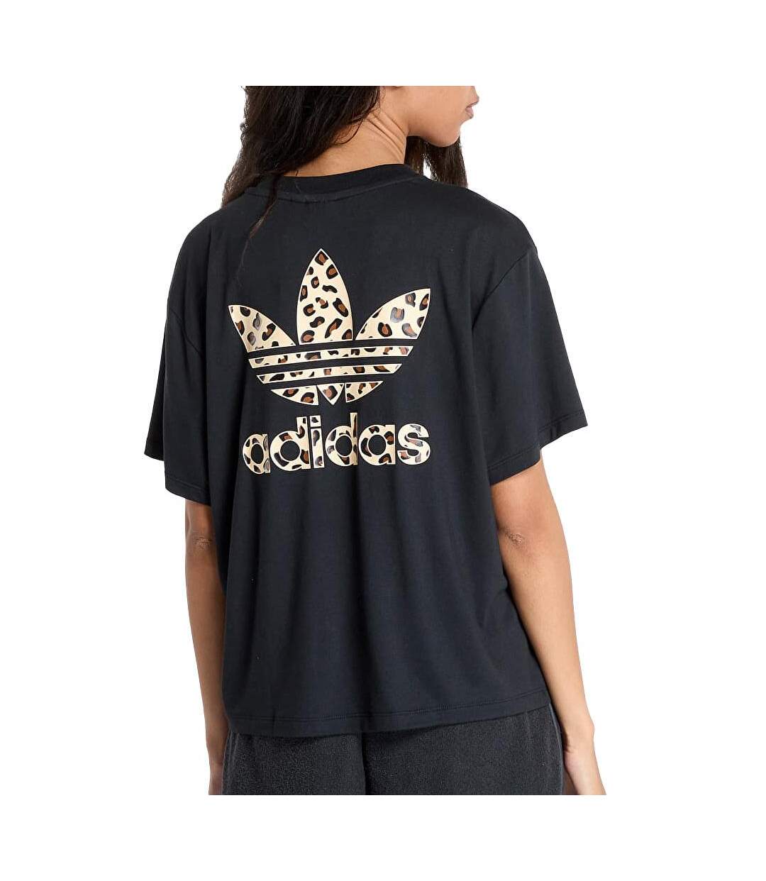 T-Shirt noir femme adidas trefoil-2