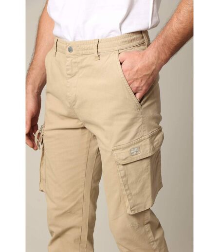 Pantalon cargo en micro twill avec taille élastiquée et braguette à fermeture à glissière AMADOR