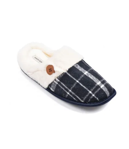 Mules homme Jacquard écossais MU9732