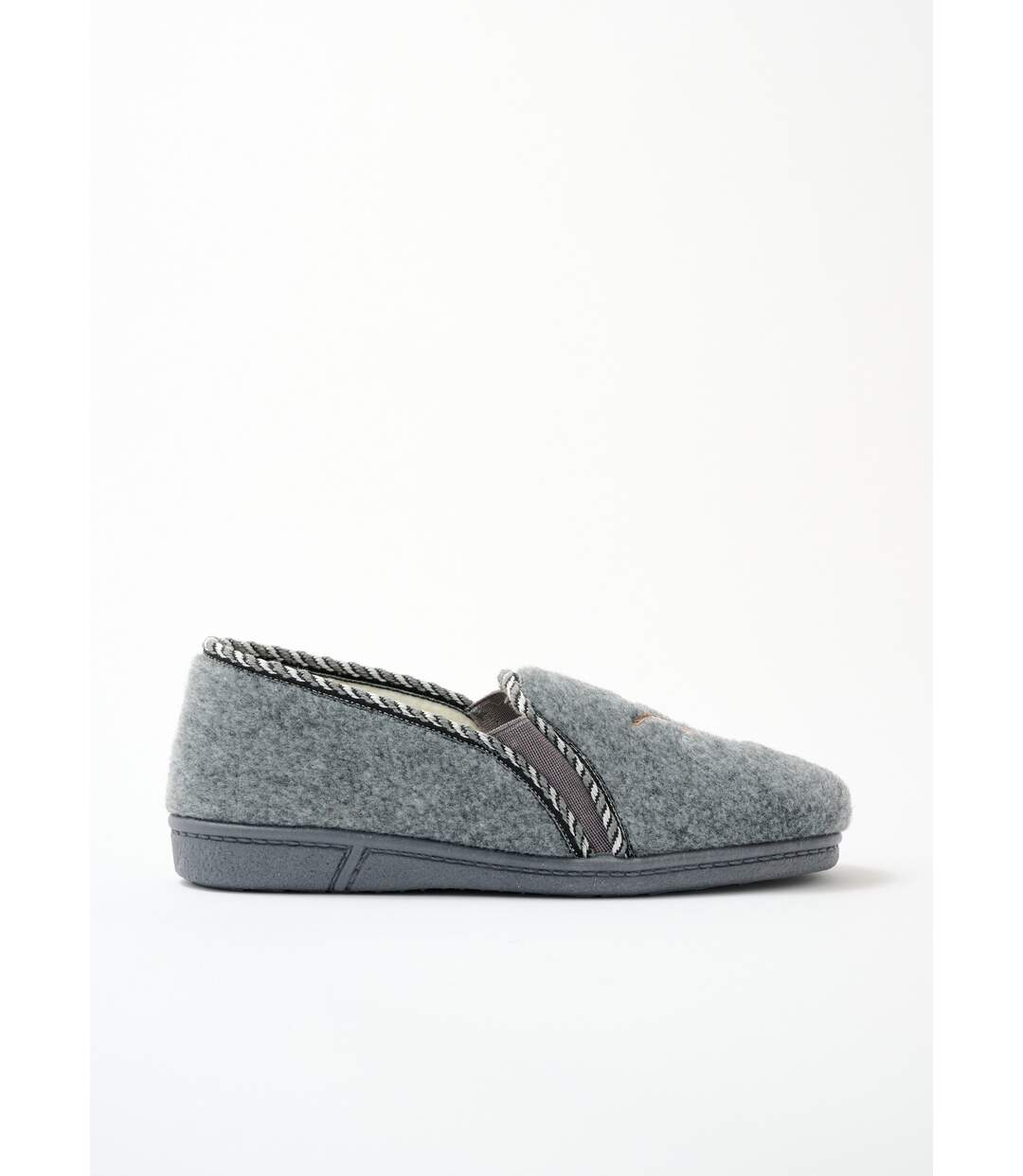 Chausson mocassin grande largeur mixte brodé-3
