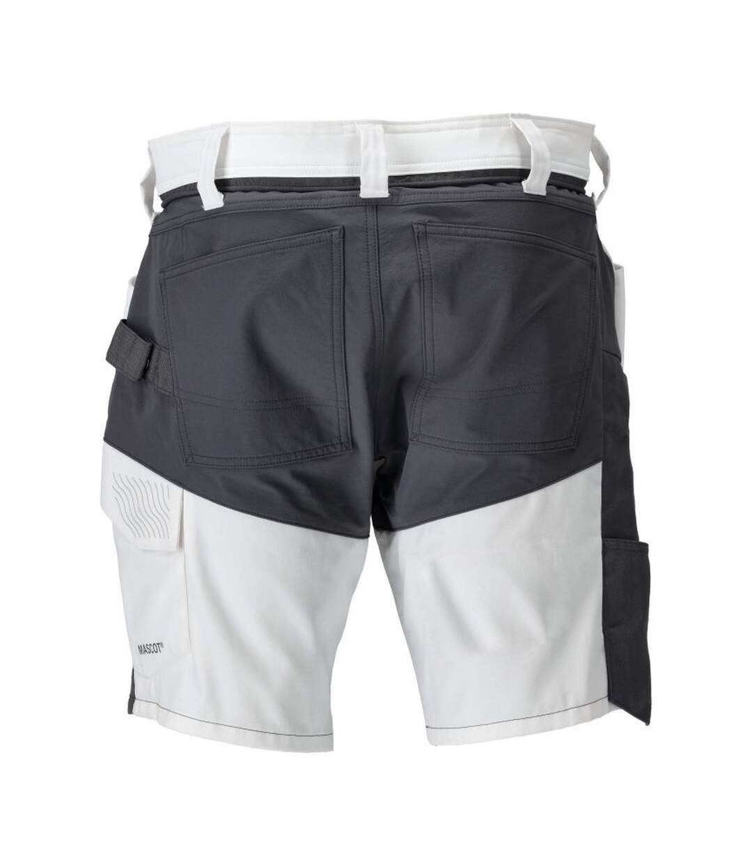 Mens Customised Work Shorts White Stone Grey Mascot-2