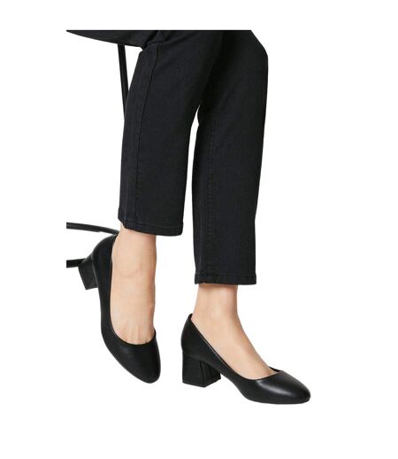 Principles Womens/Ladies Deacon Almond Toe Low Block Heel Court Shoes (Black) - UTDH6601