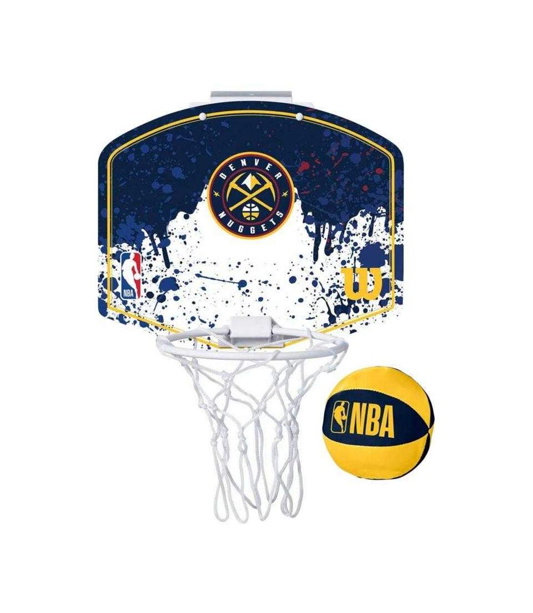 Ensemble De Mini Panier De Basket Motif/style Éclaboussures De Peinture Taille Unique Bleu Denver Nuggets-1