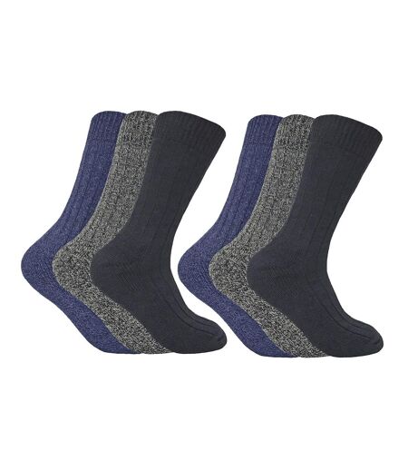 Sock Snob - Lot de 6 chaussettes de randonnée épaisses en mélange pour hommes