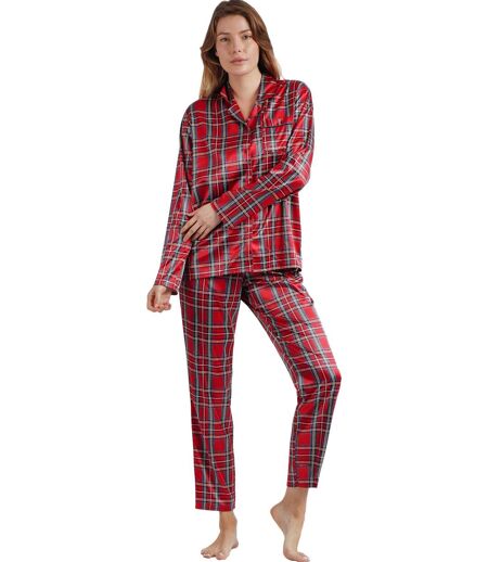 Pyjama satin pantalon chemise manches longues Scottish Fashion Admas