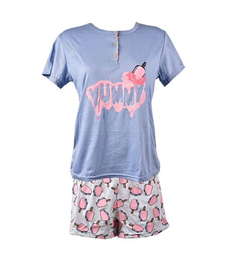 Pyjama Court Femme SARA LINE 374 Bleu