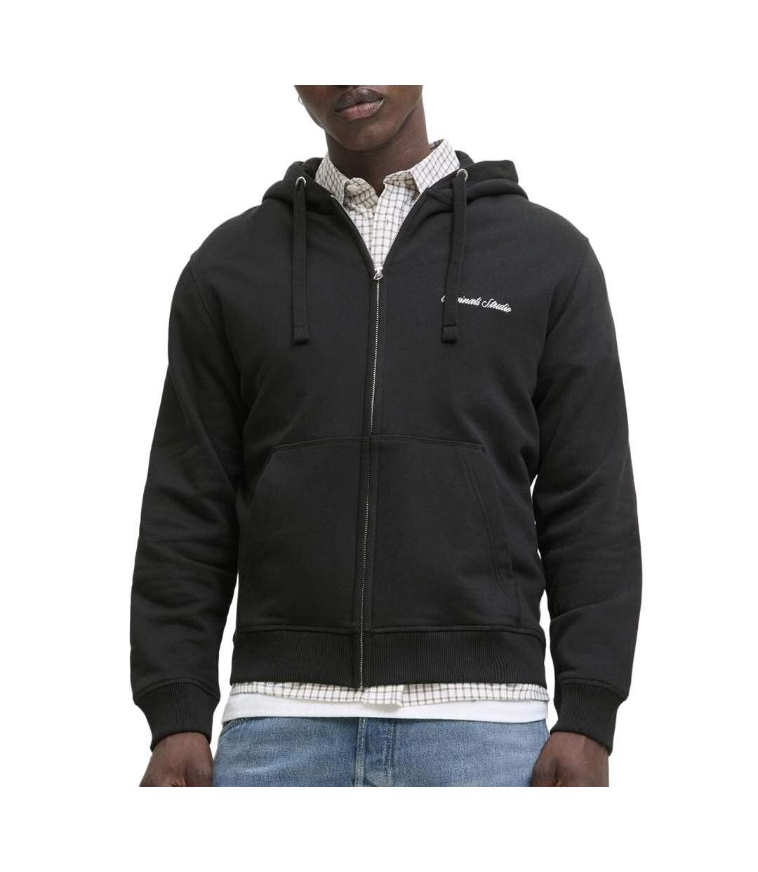 Sweat zippé noir homme jack & jones jornorrebro-1