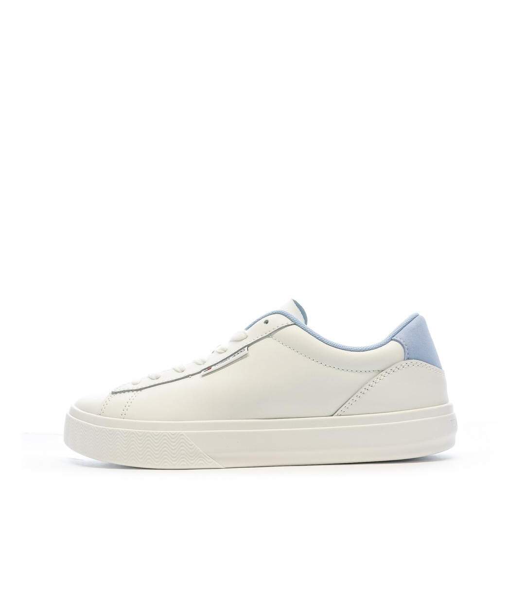 Baskets blanches/bleu femme tommy hilfiger cupsole sneaker-1
