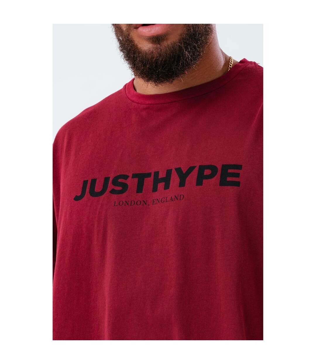 Hype Mens JH Vintage Oversized T-Shirt (Burgundy)