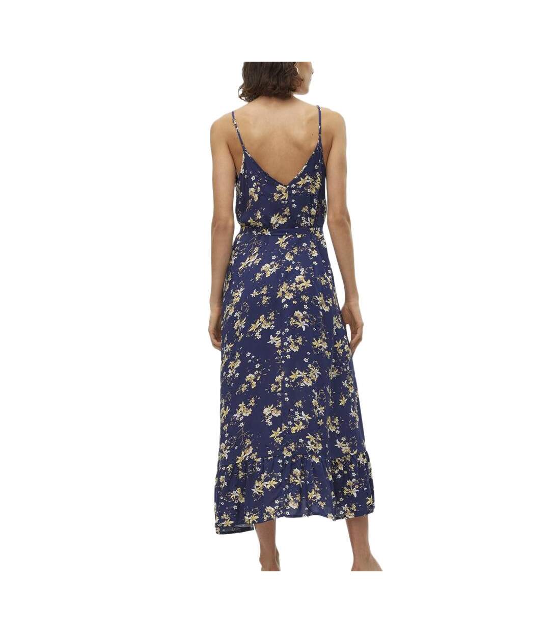 Robe Marine/Jaune à Motifs Femme Vero Moda Easy Joy - L-2