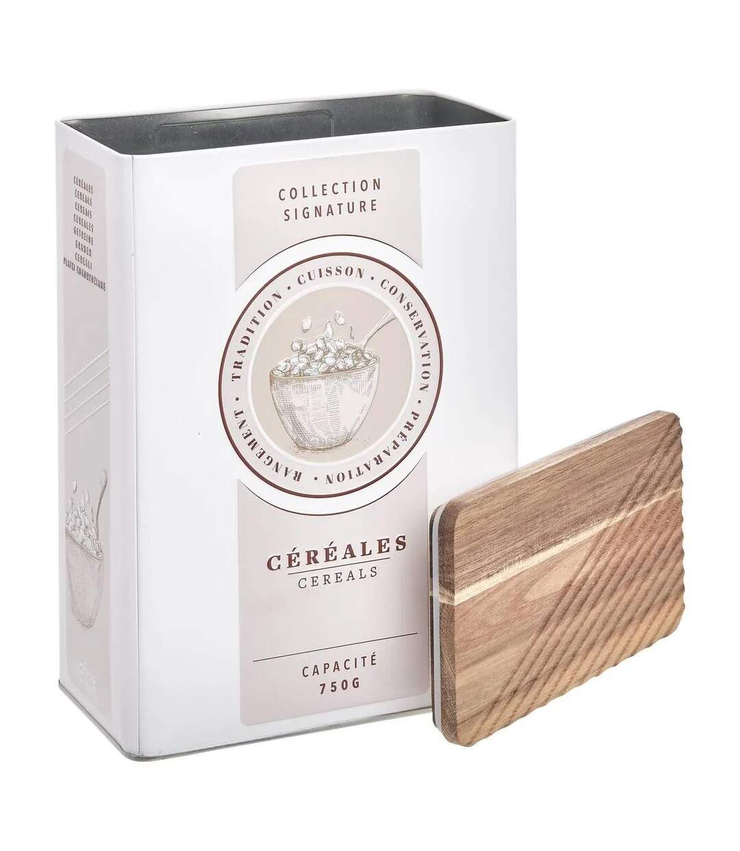 Boîte à Céréales en Métal Signature 25cm Crème-2