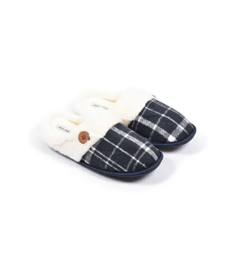 Mules homme Jacquard écossais MU9732