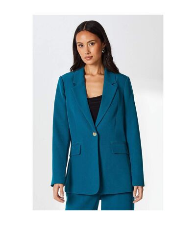 Womens/ladies single-breasted blazer teal Principles