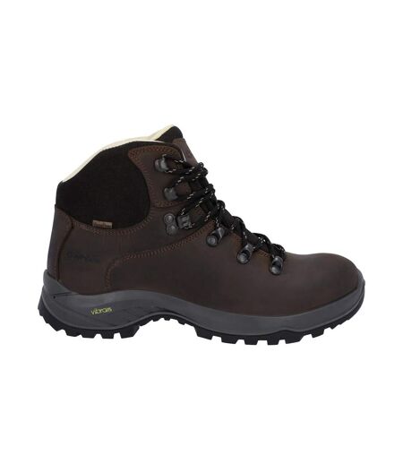 Mens Ravine Pro Leather Walking Boots Brown Hi-Tec