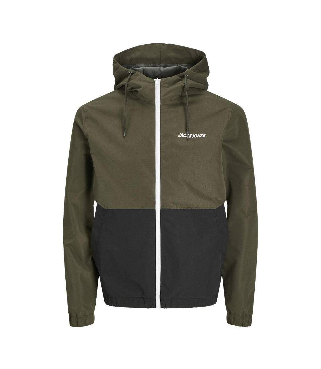 Veste kaki/blanc homme jack & jones mash - l-1