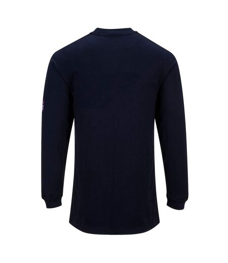Portwest Mens Flame Resistant Anti-Static Long-Sleeved T-Shirt (Navy) - UTPW586