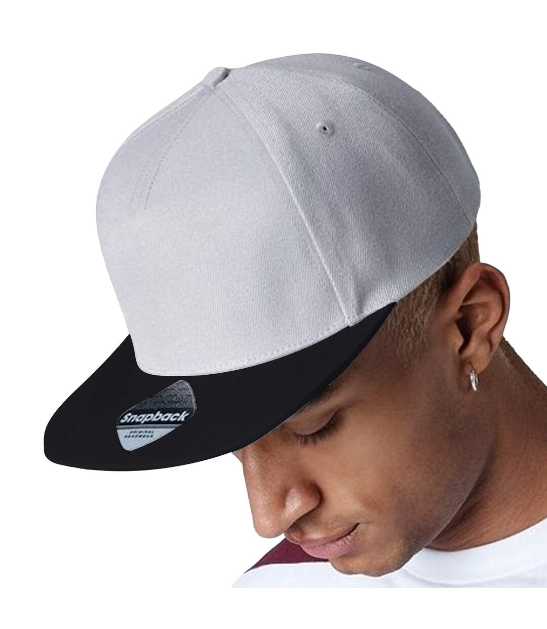 Casquette ajustable adulte gris / noir Beechfield-3