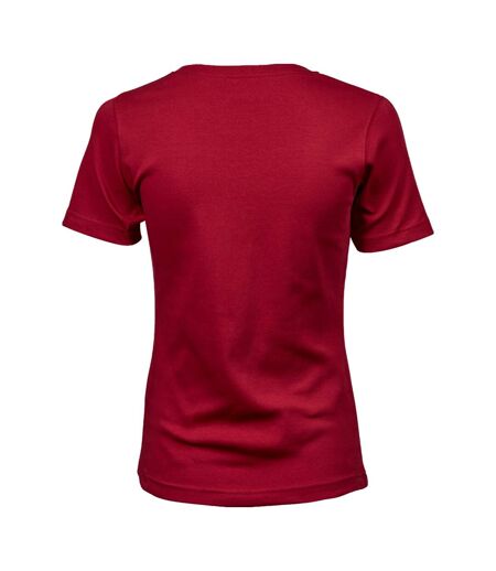 Womens/ladies Interlock T-shirt Deep Red Tee Jays