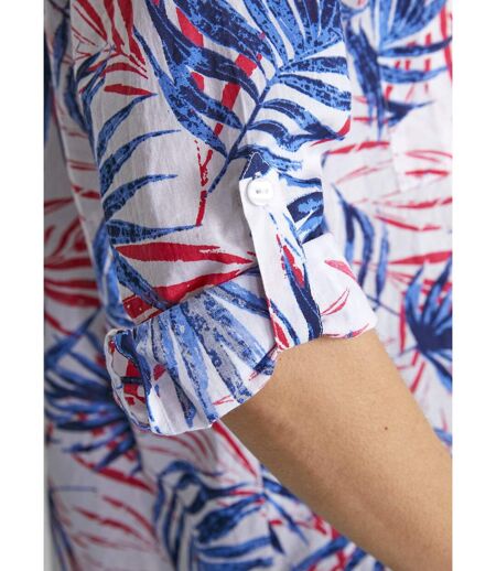 Chemisier boutonné long coton imprimé