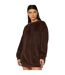 Womens/ladies Borg Jumper Dress Chocolate Missy Empire-2