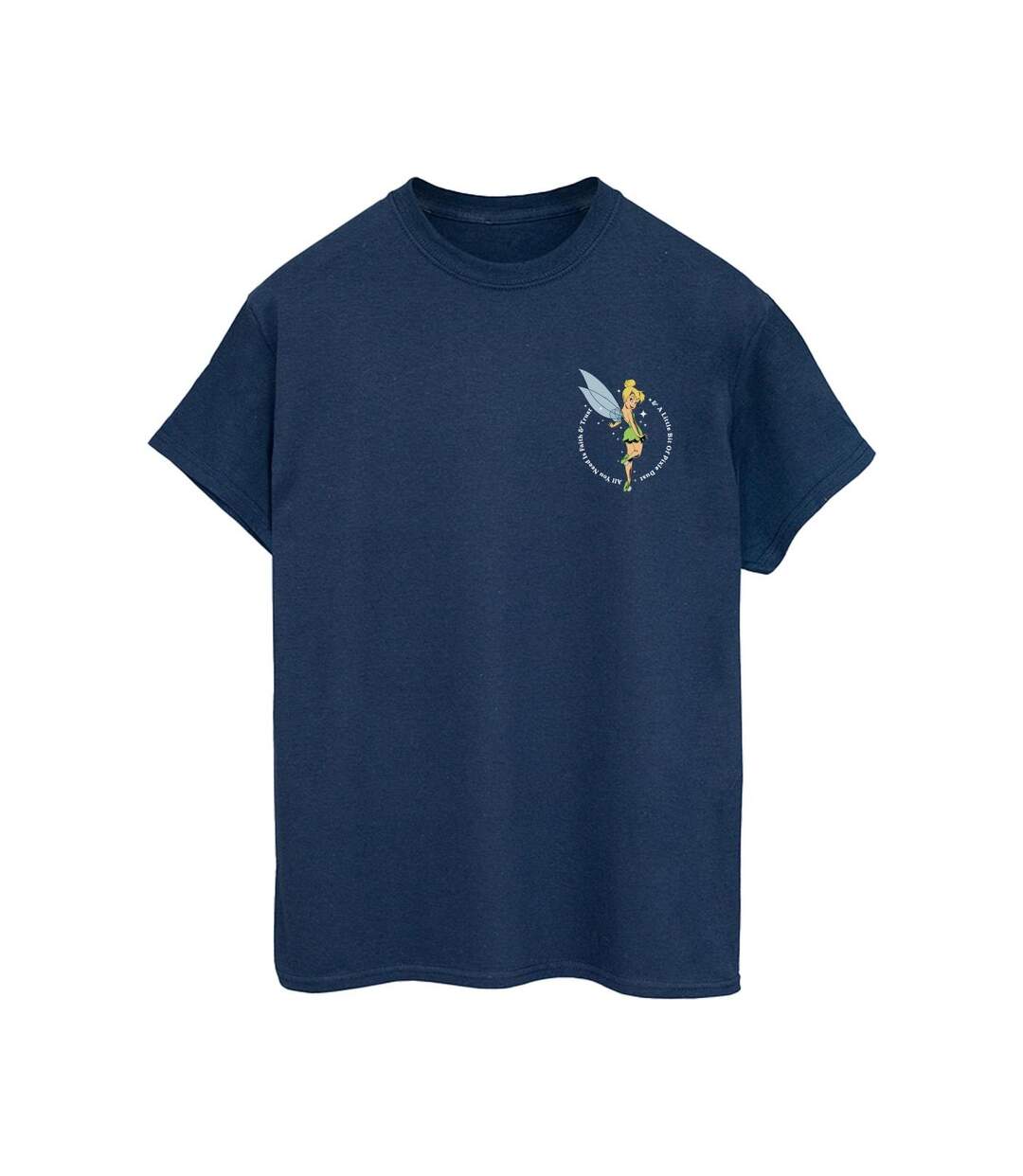 Disney Femmes/Ladies - Peter Pan Tinker Bell - T-shirt boyfriend en coton (Bleu marine) - UTBI42477-1