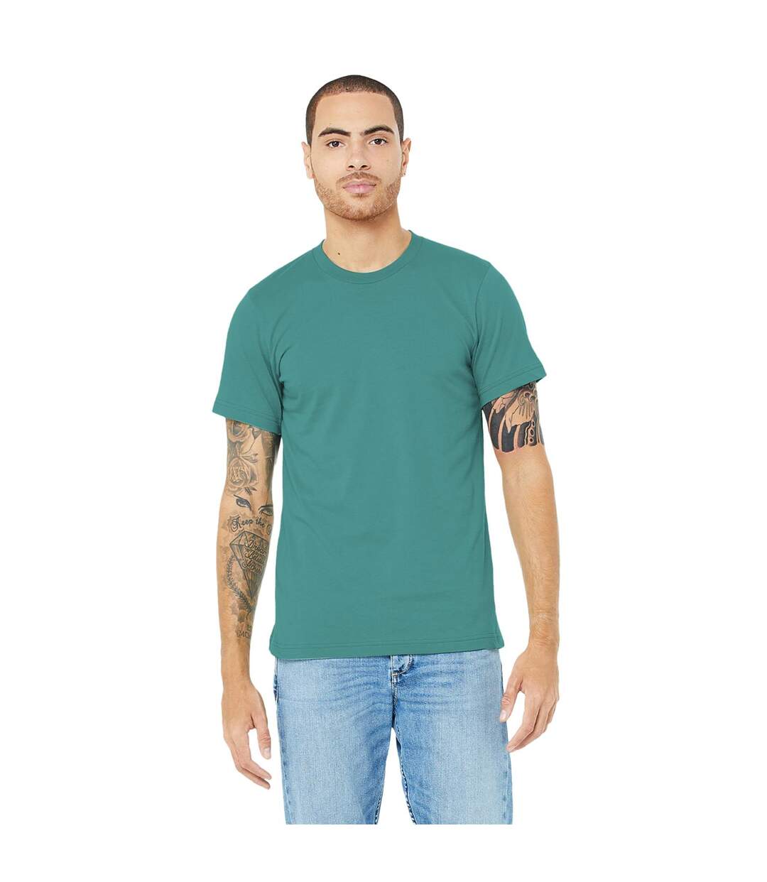 Canvas T-shirt Jersey Hommes Bleu Turquoise Bella + Canvas-1