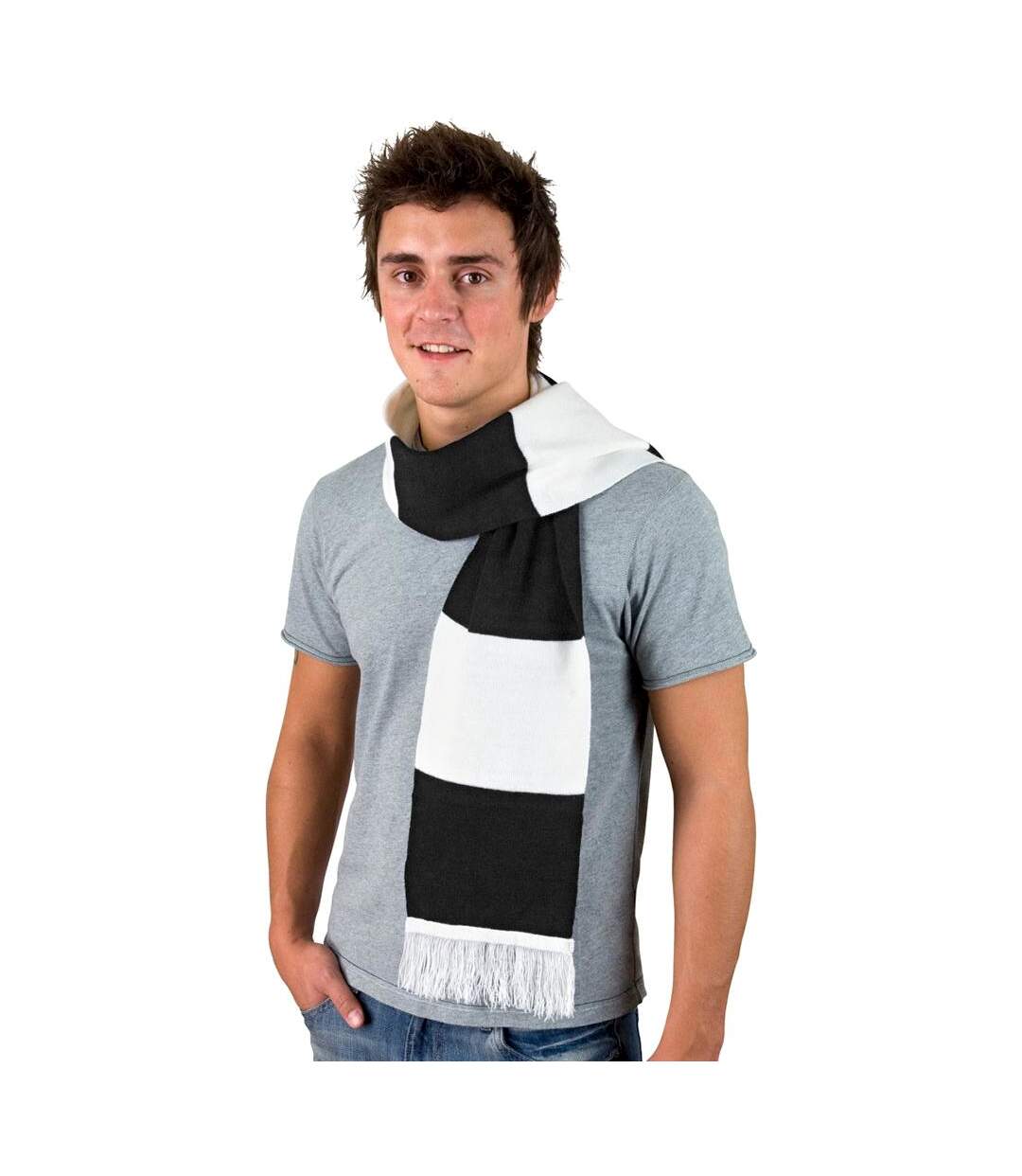 Echarpe Épaisse Thermique Tricotée Homme Taille Unique Blanc Noir Result-2