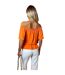 Womens/ladies Ruffle Hem Bardot Top Orange AX Paris-3